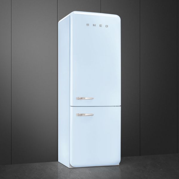 Smeg FAB38RPB6 70cm 50s Style Fridge Freezer Right Hand Hinge In Pastel Blue_side