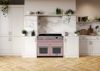 Rangemaster 15254 Estel Deluxe 110 Dual Fuel Range Cooker in Pale Pink with Chrome Trim - ESDLB110DFPPPK/CM1_kitchen view