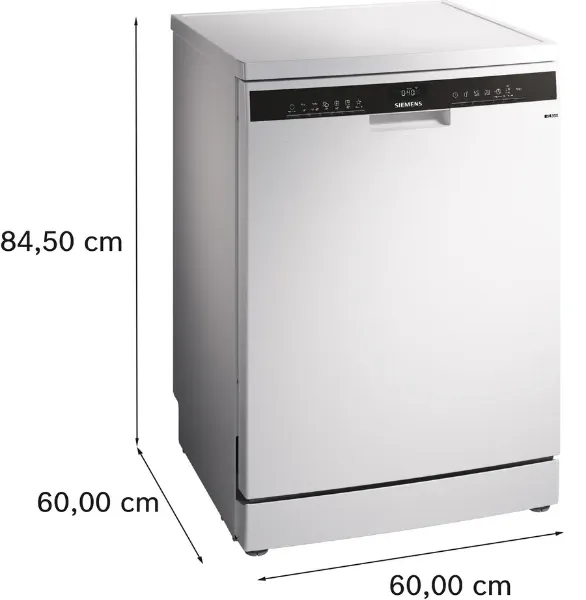 Siemens SN23EW03ME iQ300 Freestanding Dishwasher with 14 Place Settings in White _dimensions