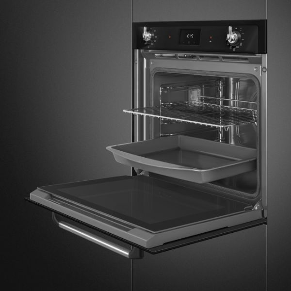 Smeg SOP6900TN 60cm Victoria Pyrolytic Single Oven Black shelves 2