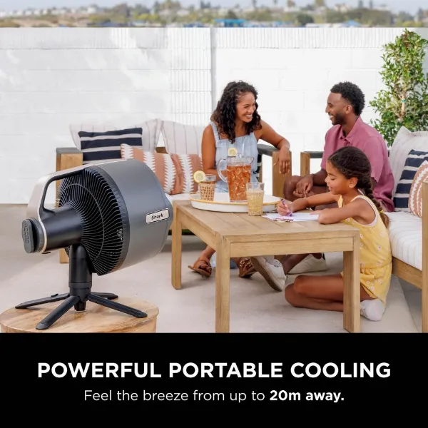 Shark 307FA300UK Shark FlexBreeze Pro Mist Indoor & Outdoor Fan & Outdoor Misting System - Dark Gray, Charcoal_powerful
