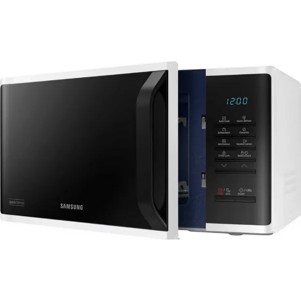 Samsung MS23K3513AW Solo Microwave Oven with Triple Distribution System - White_door open