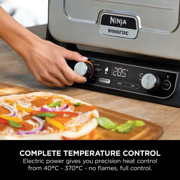 Ninja OO101UKCOVKIT Ninja Woodfire Outdoor Oven with Grill Cover & Woodfire Pellets - Terracotta/Steel_temperature control