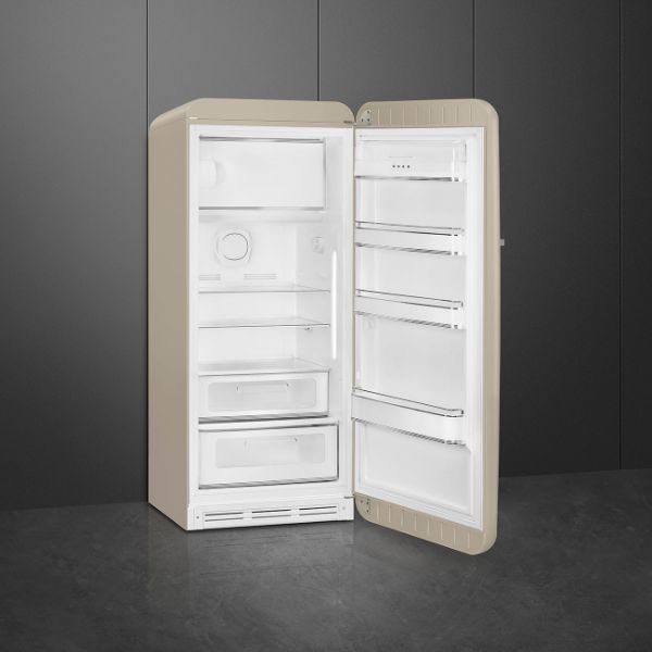 Smeg FAB28RDPP5 60cm 50s Style Fridge with Icebox Right Hand Hinge In Perfectly_open