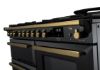 Rangemaster 18102 Estel Deluxe 110 Dual Fuel Range Cooker with Proving Drawer in Gloss Black with Antique Brass Trim - ESDLO110DFPGBL/AB1_controls