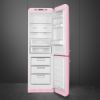 Smeg FAB32RPK5UK 60cm 50s Style Fridge Freezer Right Hand Hinge In Pink_open