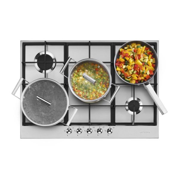 Smeg PX375 73cm Classic Gas Hob Stainless Steel demo