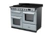 Rangemaster 15202 Estel Deluxe 110 Induction Range Cooker with Proving Drawer in Misty Blue with Chrome Trim - ESDLO110EIPMSB/CM1_angled