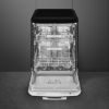 Smeg DFFABBL 60cm 50s style Freestanding Dishwasher in Black _ front view open