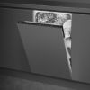 Smeg DI4522 45cm Fully Integrated Slimline Dishwasher In Black _ side view door open 