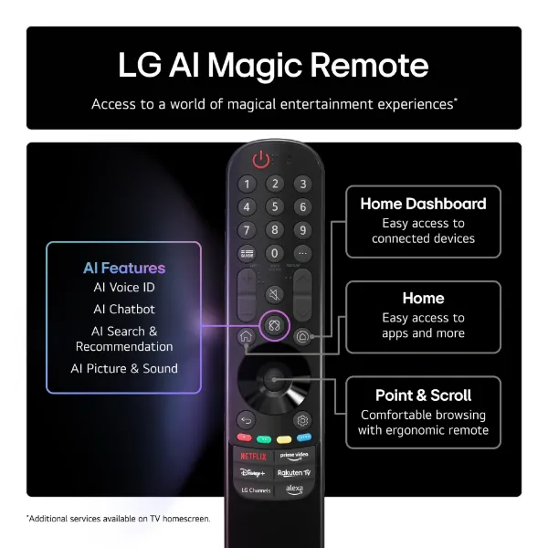 LG OLED77B56LA.AEK 77" 4K OLED Smart TV_remote