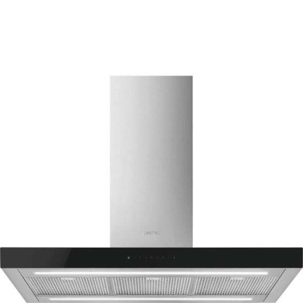 Smeg KBTI9L4VN 90cm Island Auto-Vent 2.0 Hood Stainless Steel with Black Glass main