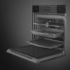 SOP6102S2PB3 60cm Linea Pyrolytic SteamOne Oven Pure Black shelves