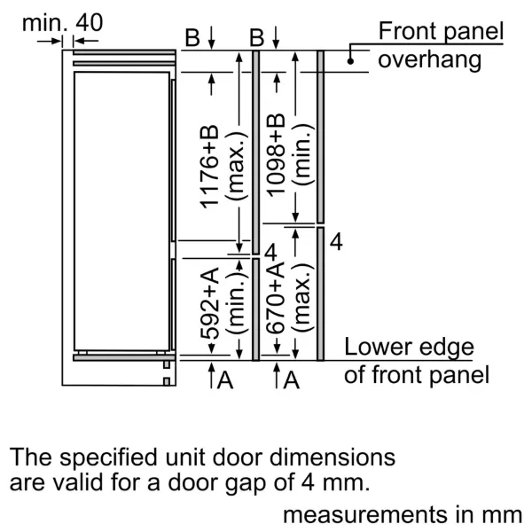 Bosch KIV87VSE0G Series 4 Integrated Fridge Freezer_door dimensions