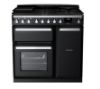 Rangemaster 14976 Estel Deluxe 90 Dual Fuel Range Cooker in Gloss Black with Chrome Trim - ESDL90DFPGBL/CM1_main
