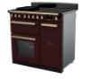 Rangemaster 18056 Estel Deluxe 90 Induction Range Cooker in Bordeaux with Antique Brass Trim - ESDL90EIPBOR/AB1_angled