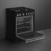 Smeg CX61GMBL 60cm Concert Dual Fuel Cooker Black open 3