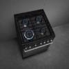 Smeg CX61GMBL 60cm Concert Dual Fuel Cooker Black hob