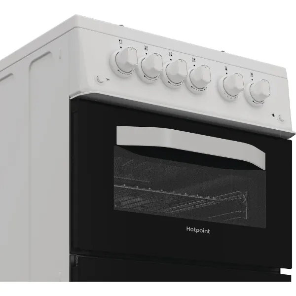 Hotpoint HTG5GCW 50cm Gas Twin Cooker - White_controls