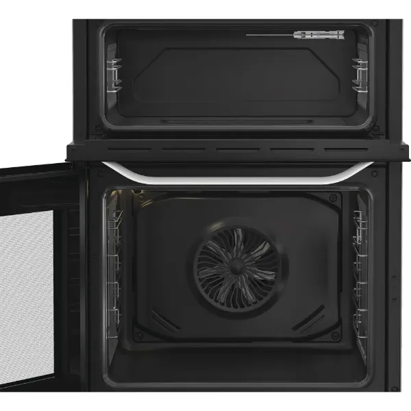 Hotpoint HDD6GDC2W 60cm Dual Fuel Double Cooker with Glass Lid - White_interior