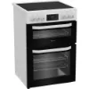 Hotpoint HDE6VDW 60cm Electric Double Cooker with Multiflow - White_angled view