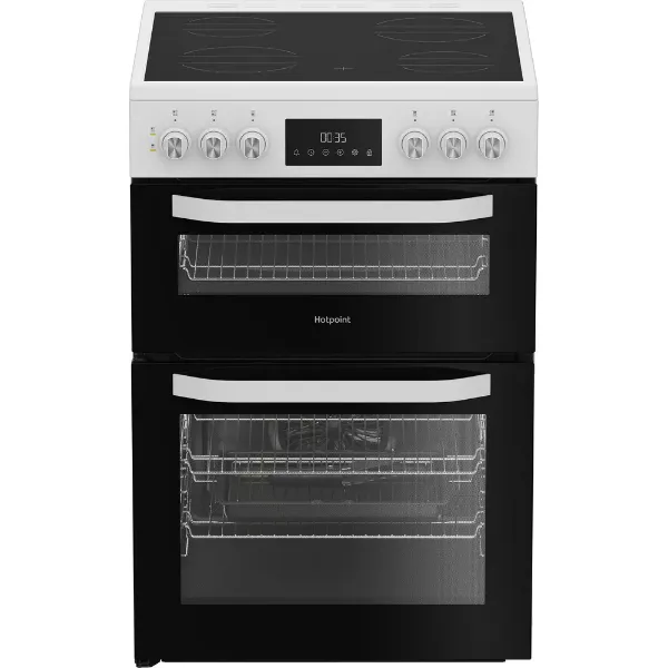 Hotpoint HDE6VDW 60cm Electric Double Cooker with Multiflow - White_main