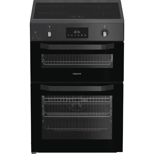 Hotpoint HDE6IDC2SA 60cm Electric Double Cooker with Induction Hob - Anthracite_main