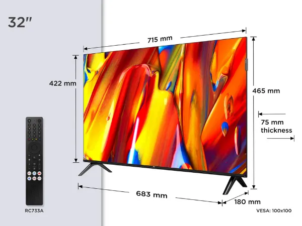 TCL 32V5C-UK 32" FHD TV Google Smart TV_remote