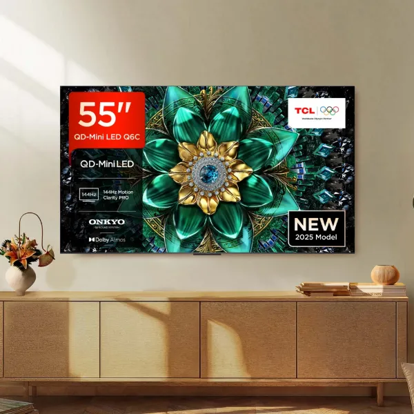 TCL 55Q6C-UK 55" 4K QD-Mini LED UHD Smart Google TV_front