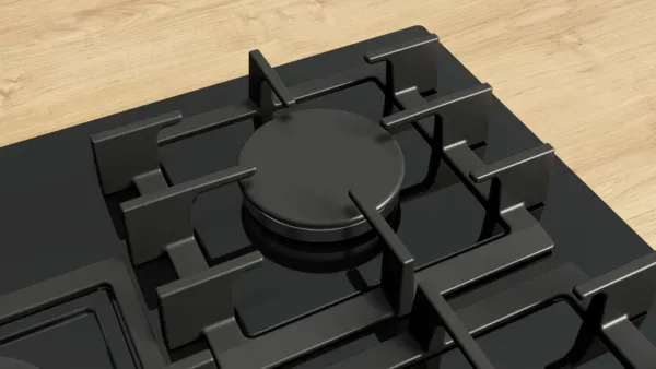 Bosch PPQ7A6I40 Series 6, Gas hob, 75 cm, Tempered glass, Black hob