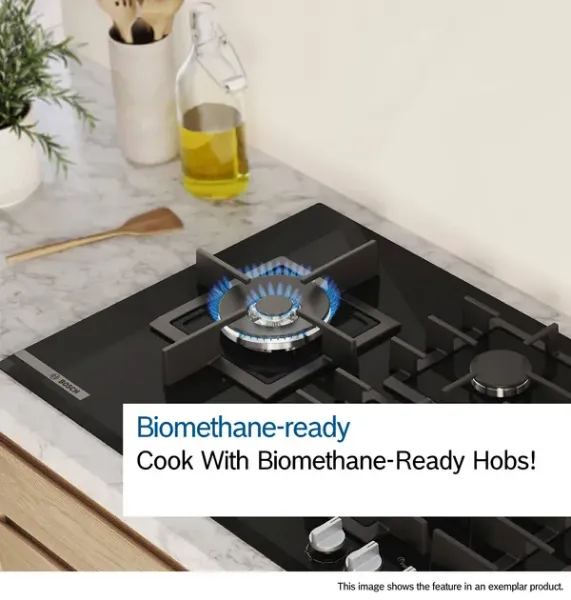 Bosch PPM9A6I40 Series 6, Gas hob, 90 cm, Tempered glass, Black feature