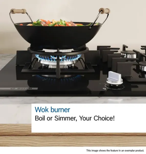 Bosch PPM9A6I40 Series 6, Gas hob, 90 cm, Tempered glass, Black feature 5