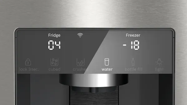 Bosch KFI96APEAG Series 6, French door bottom freezer, multi door, 183 x 90.5 cm, Brushed steel anti-fingerprint water dispenser