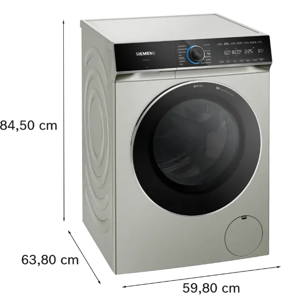 Siemens WG56B2A3GB iQ700 10kg 1600 Spin Washing Machine in Silver Inox_dimensions