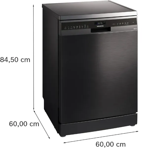 Siemens SN25EC13CE iQ500 60cm Freestanding Dishwasher in Brushed Black Steel Anti-fingerprint_dimensions