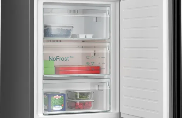 Siemens KG39NXXBF iQ300 Freestanding Fridge Freezer with Total noFrost in Brushed Black Steel AntiFingerprint_freezer