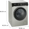 Siemens WG46H2AXGB iQ500 Washing machine, front loader 9 kg 1600 rpm, Silver inox dimensions