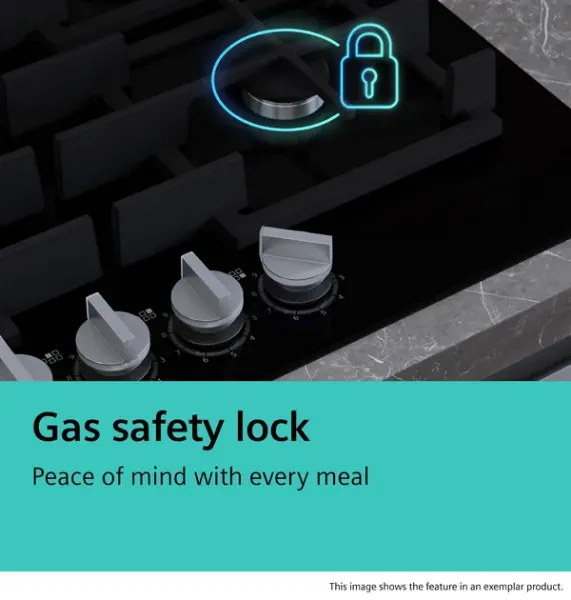 Siemens ER9A6SH40 iQ700 Gas hob 90 cm Tempered glass, Black feature 3