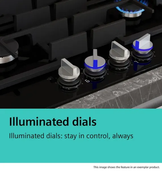 Siemens ER9A6SH40 iQ700 Gas hob 90 cm Tempered glass, Black feature 4