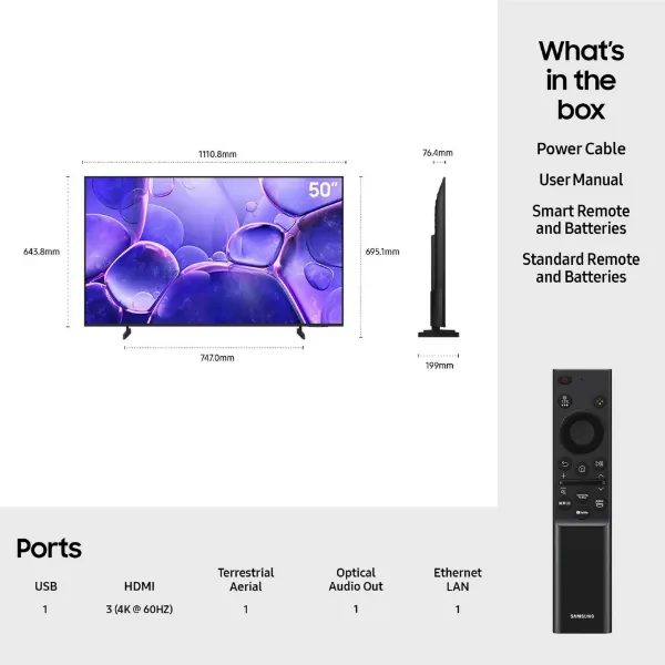 Samsung UE50U8020FKXXU 50" 4K Crystal UHD Smart TV_remote