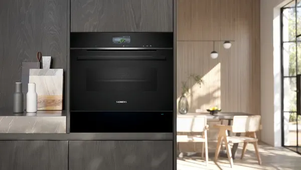 Siemens BI710C1B1B iQ700 Built-in warming drawer 60 x 14 cm Black installed