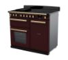Rangemaster 18091 Estel Deluxe 100 Induction Range Cooker in Bordeaux with Antique Brass Trim - ESDL100EIPBOR/AB1_angled
