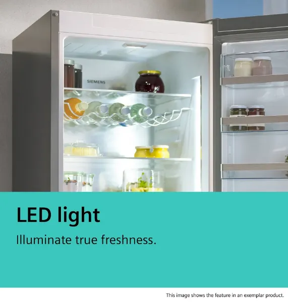 Siemens KG39NAIAU iQ500 Freestanding Fridge Freezer with Total noFrost in Inox_led light