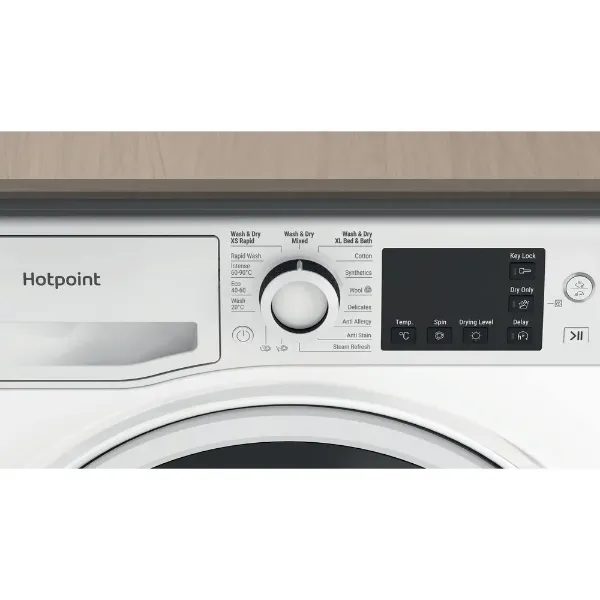 Hotpoint NDB 8635 W UK white 8+6kg washer dryer - freestanding controls