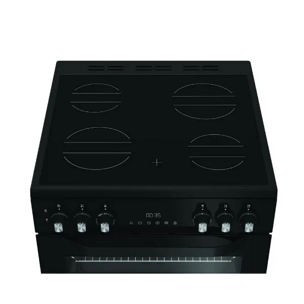Hotpoint HDE6VDC2B1 60cm Double Oven Electric Cooker with Ceramic Hob - Black_hob