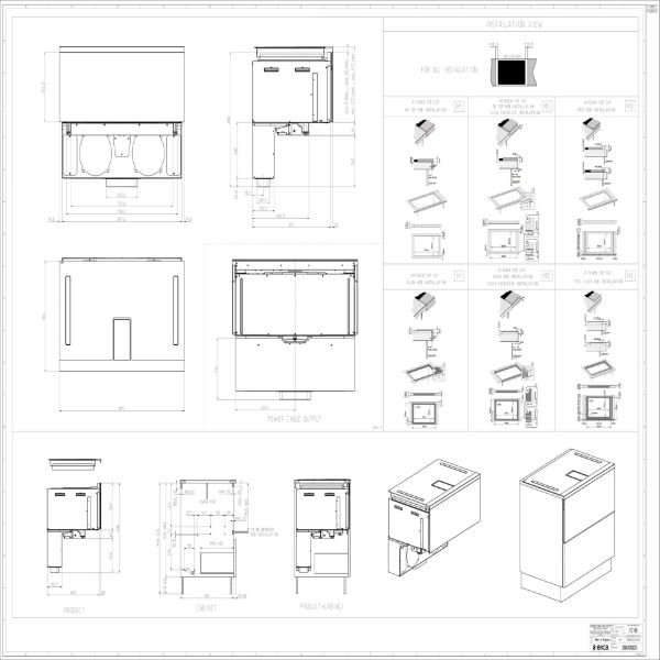 Elica LHOV 90cm Built-In Oven & Induction Hob with Extractor_dimensions