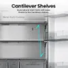 Hisense RF749N4SWFE 91.4cm 50/50 Frost Free Fridge Freezer - Black Inox_cantilever shelves