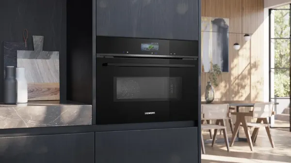 Picture of Siemens CM776G1B1B 60cm Built-in Compact Oven with Microwave Function in Black