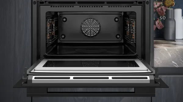 Picture of Siemens CM776G1B1B 60cm Built-in Compact Oven with Microwave Function in Black