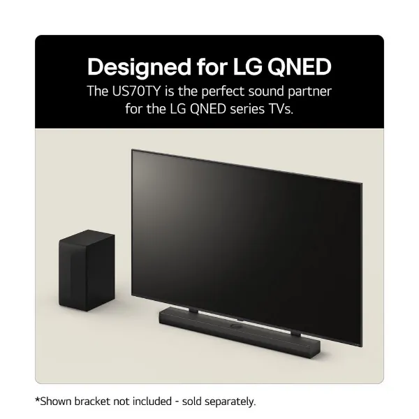 LG US70TY.AGBRLLK Wireless 3.1.1ch Soundbar & Subwoofer - Black_designed for lg qned